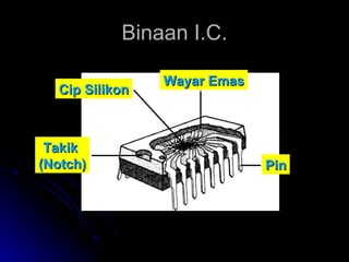Binaan I.C. Cip Silikon Wayar Emas Takik  (Notch) Pin 