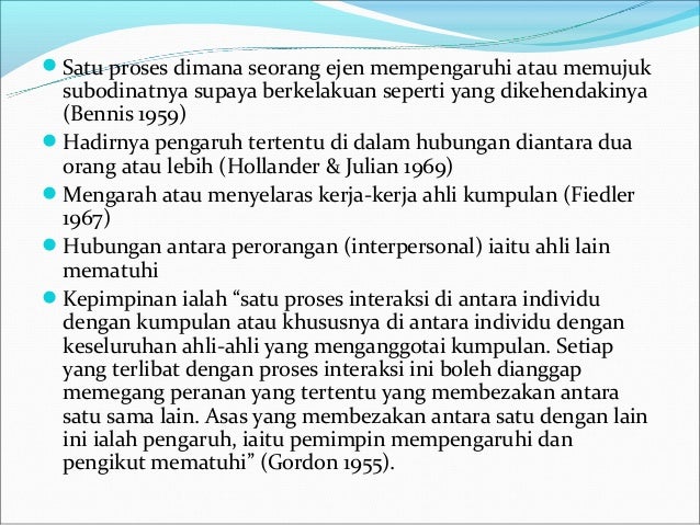 Bab 3 kepimpinan dan kerja berpasukan