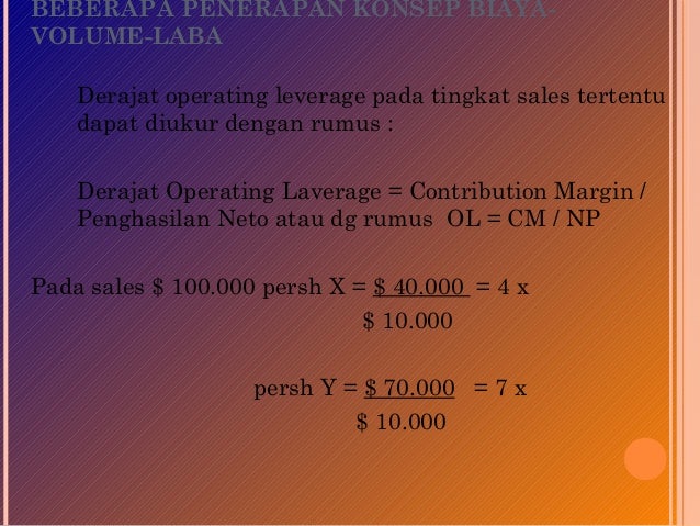 Bab 3 Cost Volume Profit Analysis Cvp Atau Biaya Volume Laba Bv