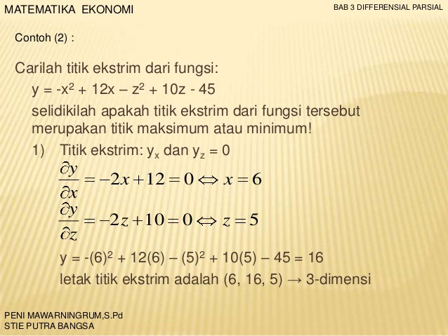 28 Contoh Soal Diferensial Parsial Kumpulan Contoh Soal
