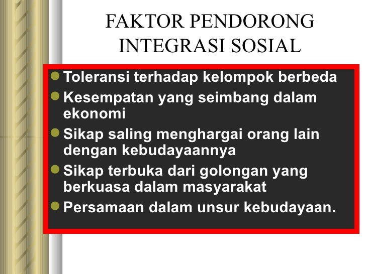 Konflik Dan Integrasi Sosial