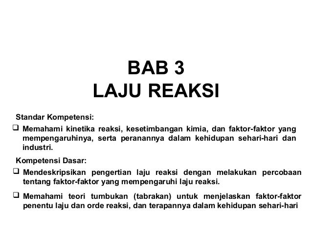 Materi laju reaksi kimia kelas 11