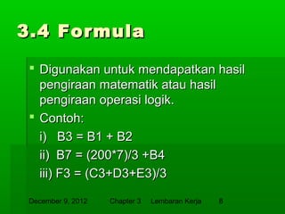 Bab 3 lembaran kerja | PPT
