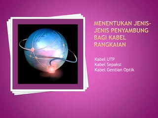 Kabel UTP 
Kabel Sepaksi 
Kabel Gentian Optik  