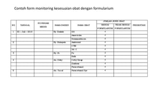 Contoh form monitoring kesesuaian obat dengan formularium
 