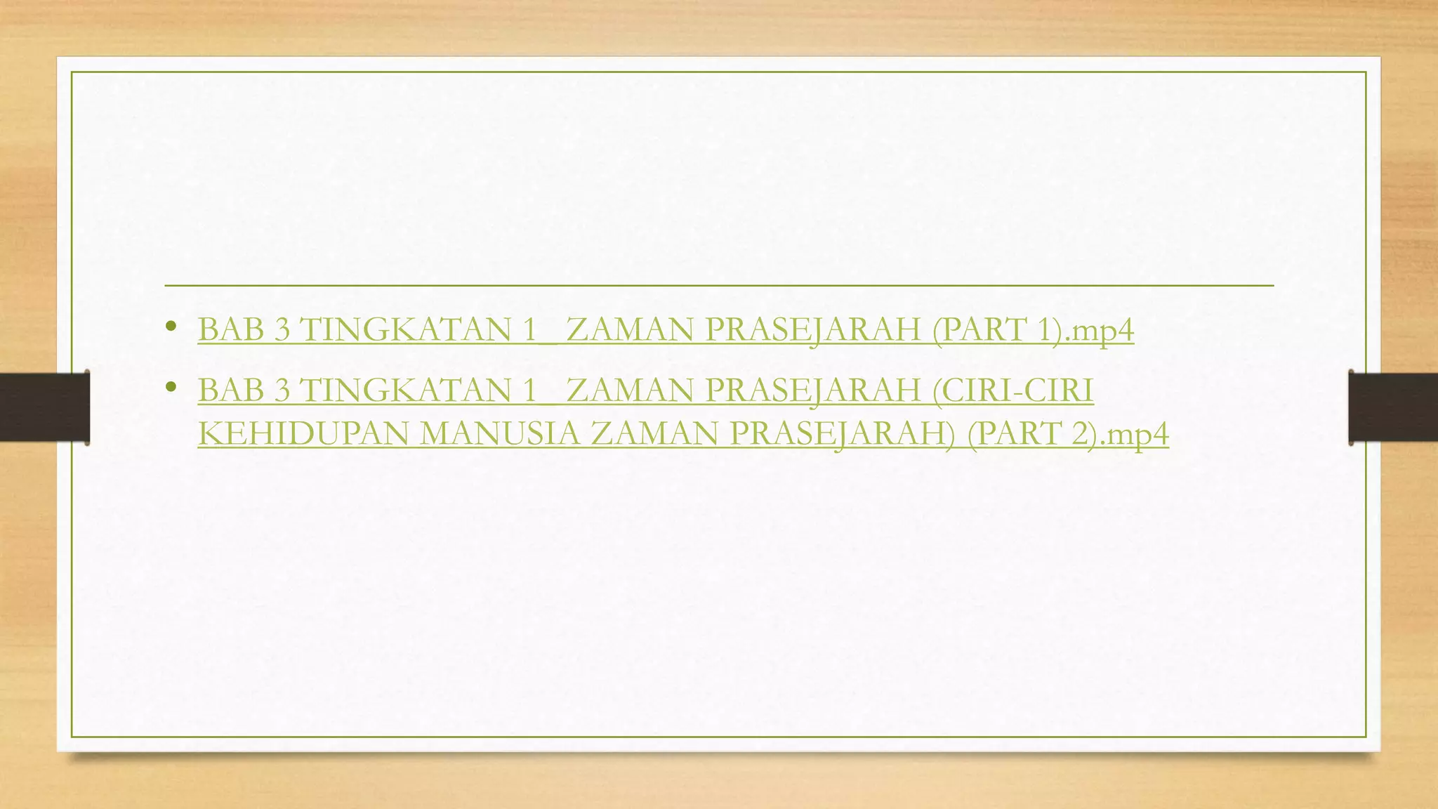 Zaman Rangai Bab 3 zaman pra sejarah | PPTX