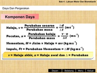 Bab 4 : Lakuan Motor Dan Biomekanik

Daya Dan Pergerakan

Komponen Daya

Depan

Belakang

Menu

Keluar

 