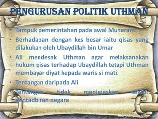 Bab 4B Pemikiran Politik Zaman Khulafa’ al-Rashidin | PPTX
