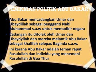 Bab 4B Pemikiran Politik Zaman Khulafa’ al-Rashidin | PPTX