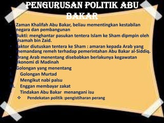 Bab 4B Pemikiran Politik Zaman Khulafa’ al-Rashidin | PPTX