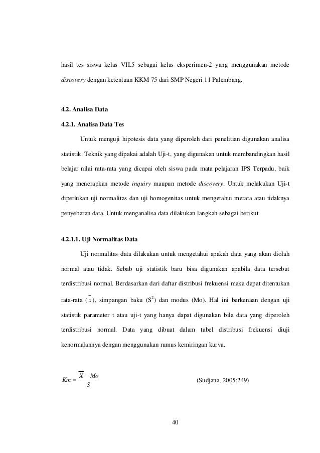 Contoh Soal Dan Materi Pelajaran 2 Contoh Tesis Bab 4 Kuantitatif