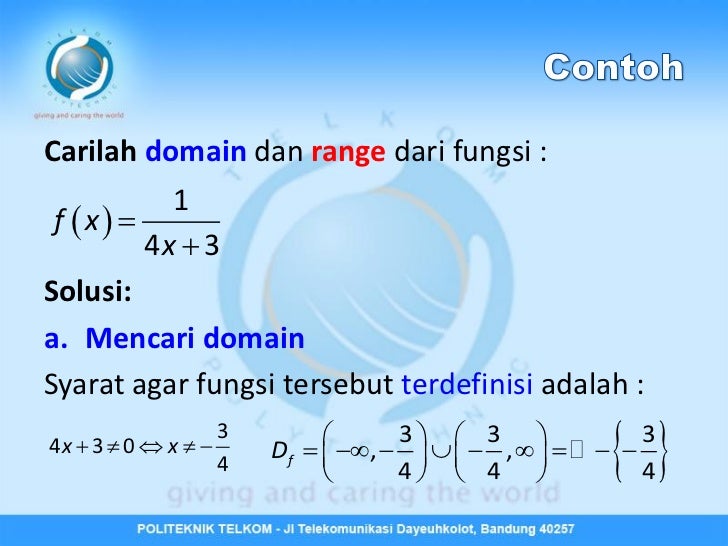 Cara mencari domain dan range fungsi