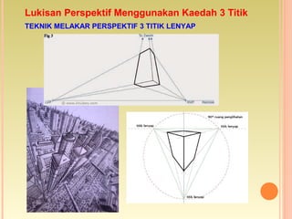 TEKNIK MELAKAR PERSPEKTIF 3 TITIK LENYAP
Lukisan Perspektif Menggunakan Kaedah 3 Titik
 