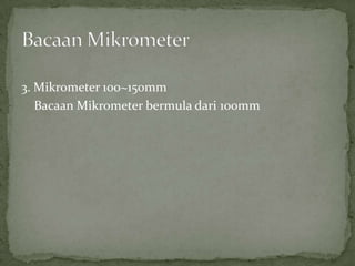 3. Mikrometer 100~150mmBacaanMikrometerbermuladari 100mmBacaanMikrometer