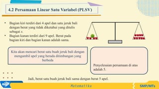BAB 4 PERSAMAAN DAN PERTIDAKSAMAAN LINEAR SATU VARIABEL - modulguruku ...