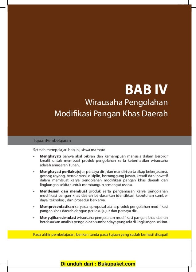 Bab 4 Wirausaha Pengolahan Modifikasi Pangan Khas Daerah