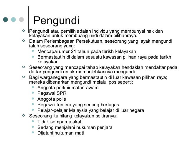 kelayakan untuk menjadi pengundi dalam pilihan raya