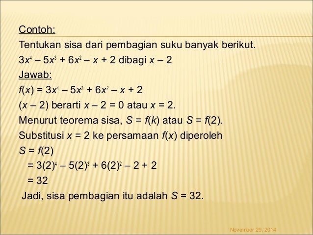 Contoh Soal Teorema Sisa Dengan Pembagi Xa Xb Contoh Soal Terbaru