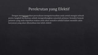 PERENCANAAN PERSONEL DAN PEREKRUTAN SDM 
