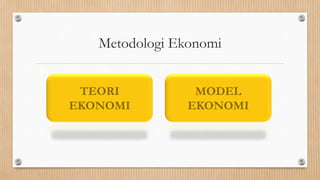 Metodologi Ekonomi


 TEORI           MODEL
EKONOMI         EKONOMI
 