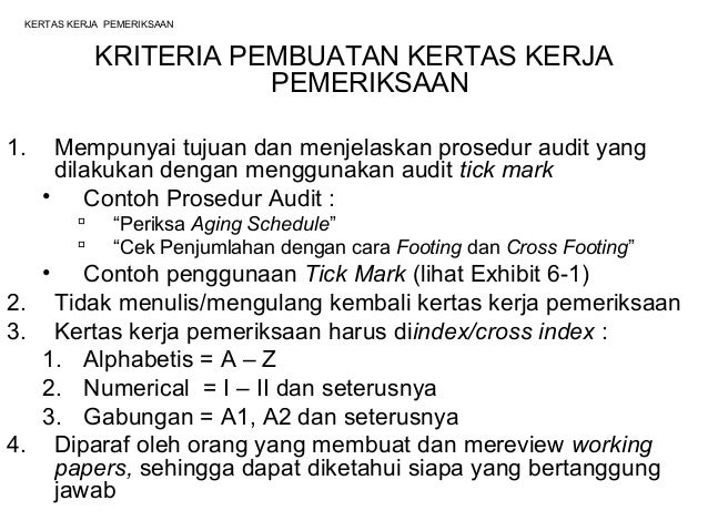 Bab 5 kertas kerja pemeriksaan