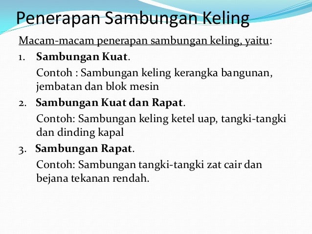 MACAM-MACAM SAMBUNGAN PADA KONSTRUKSI MESIN