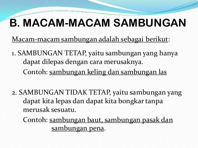 Macam Macam Sambungan Pada Konstruksi Mesin