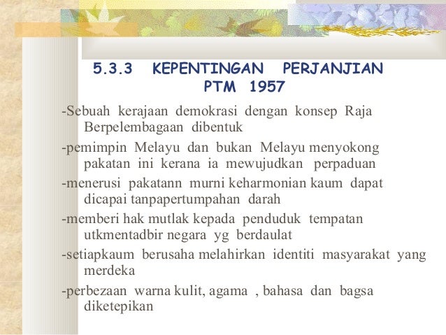 Kepentingan Perjanjian Persekutuan Tanah Melayu 1957 Kertas 3