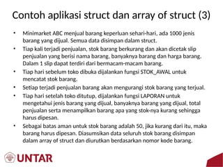 Contoh Array Struct Pemahaman Struktur Data Struct, Array of Struct, dan File dalam ...