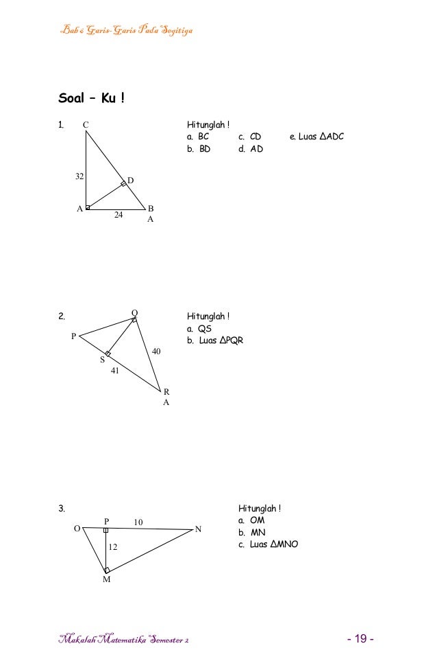 Bab 6 Garis Garis Pada Segitiga Bab 6 Garis Garis Pada Segitiga
