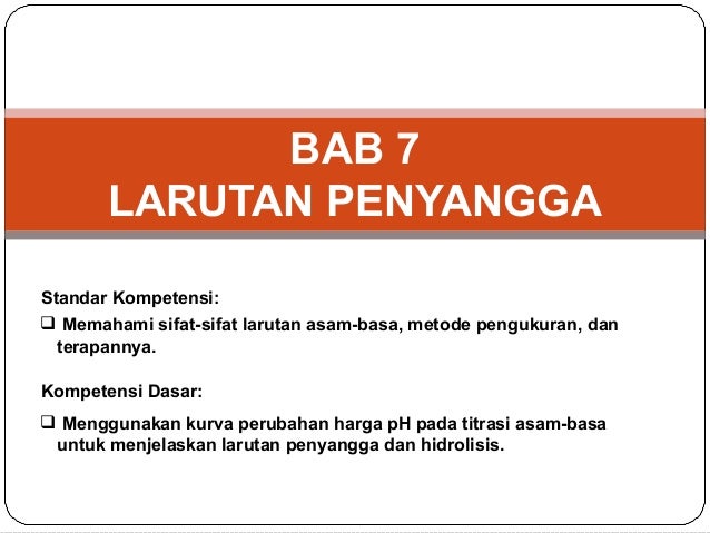 Bab 6 Larutan Penyangga Kelas Xi