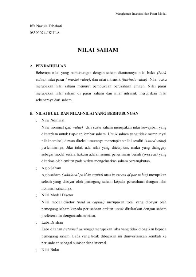 Bab 6 Nilai Saham