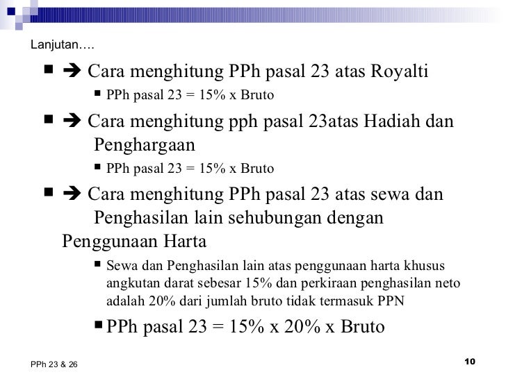 Bab 6 pajak penghasilan pasal 23 & 26