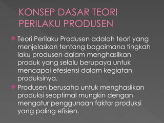 Comprehensive Overview of Producer Behavior Theory and Production ...