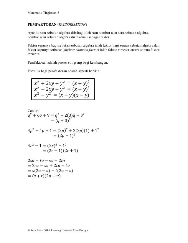 Contoh Soalan Persamaan Linear Tingkatan 1 - Kuora 4