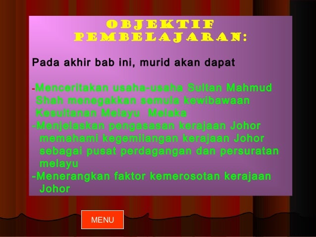 Contoh Kerja Kursus Sejarah Tingkatan 2 Kesultanan Johor Riau