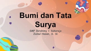 Bumi dan Tata
Surya
SMP Ibrahimy 1 Sukorejo
Zainul Hasan, S. Si
 