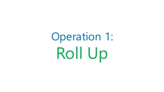 Operation 1:
Roll Up
 