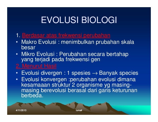 Evolusi oleh ismail