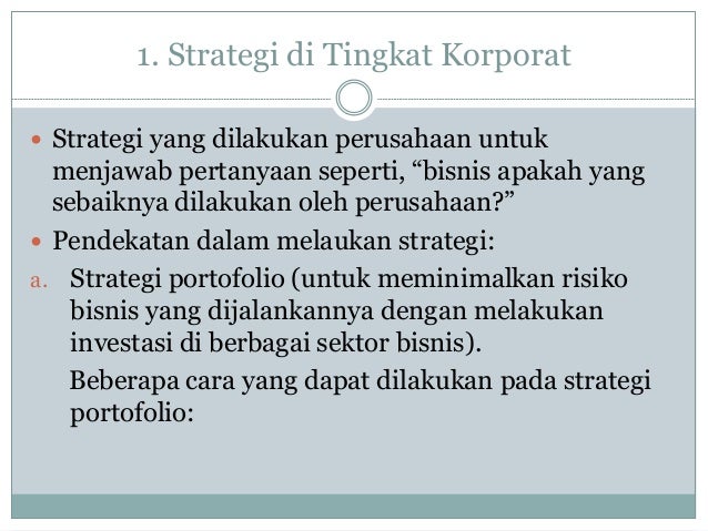 Opsi berdasarkan strategi manajemen portofolio