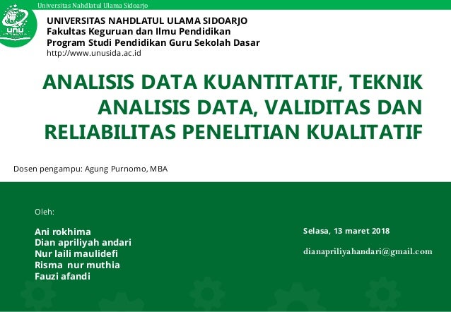 Bab 8 15 16 Analisis Data Kuantitatif Teknik Analisis Data Validi