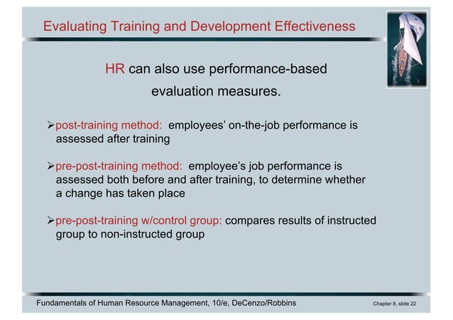 Chapter 8 Training And Developing Employees Chapter 8 Training And Developing Employees