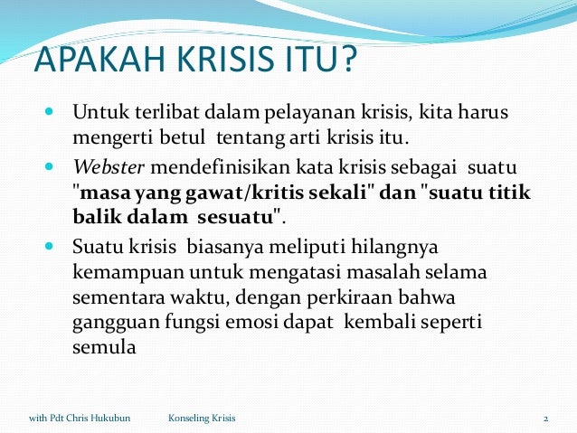 Bab 8 Konseling Krisis