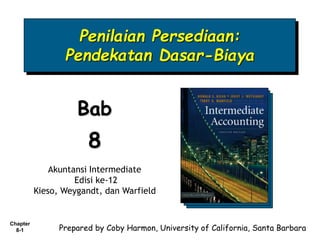 Chapter
8-1
Penilaian Persediaan:
Pendekatan Dasar-Biaya
Bab
8
Akuntansi Intermediate
Edisi ke-12
Kieso, Weygandt, dan Warfield
Prepared by Coby Harmon, University of California, Santa Barbara
 