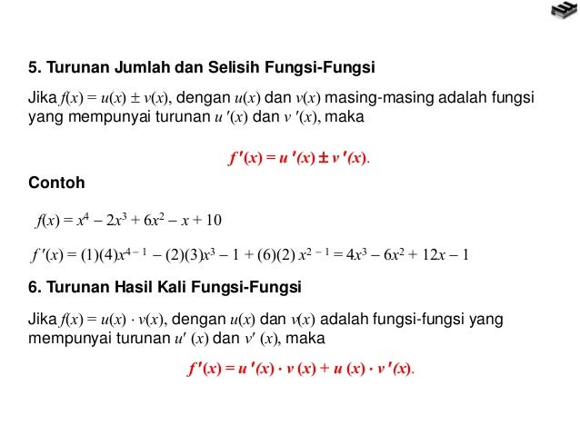 32 Contoh Soal Turunan Jumlah Dan Selisih Fungsi Kumpulan Contoh Soal