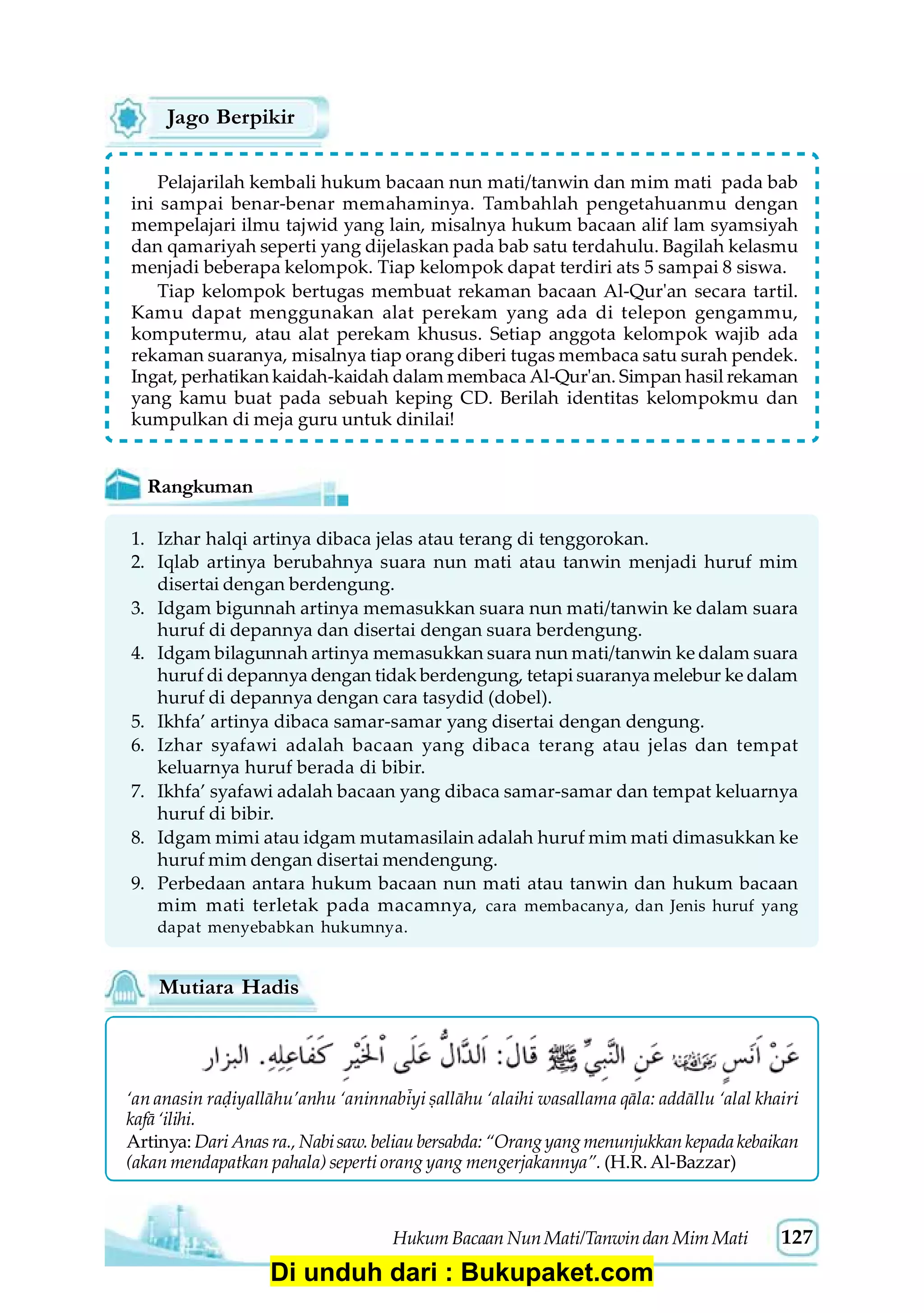 Bab 9 Hukum Bacaan Nun Mati Atau Nun Tanwin Dan Mim Mati Pdf