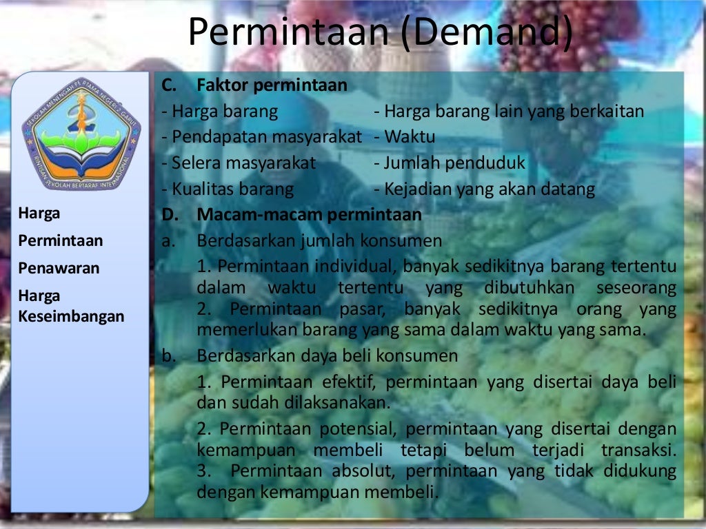 Bab 9 Permintaan, Penawaran, dan Harga Keseimbangan (IPS