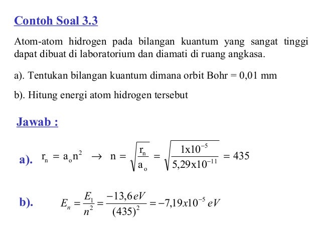 Contoh Soal Fisika Atom