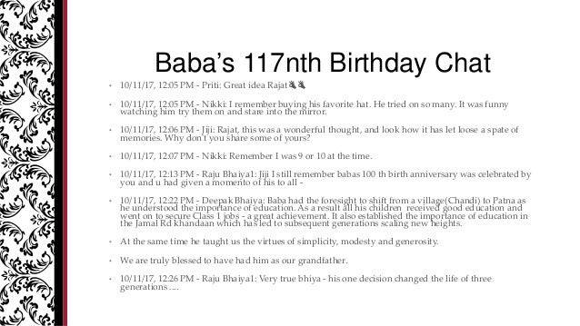 Remembering Baba On His 117nth Birthday