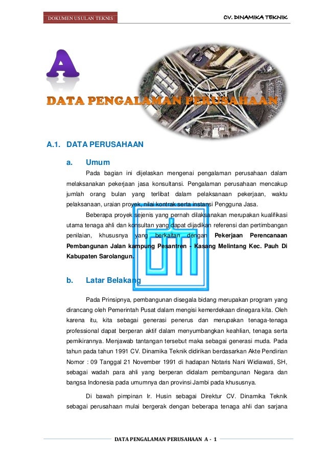 Bab A Pengalaman Perusahaan